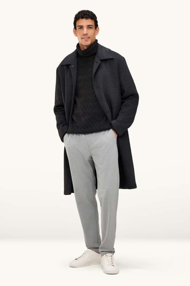 Pánské - Kalhoty chino - tapered fit - světle šedá