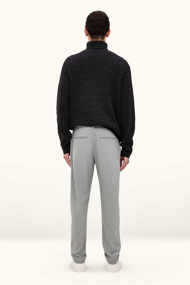 Pánské - Kalhoty chino - tapered fit - světle šedá