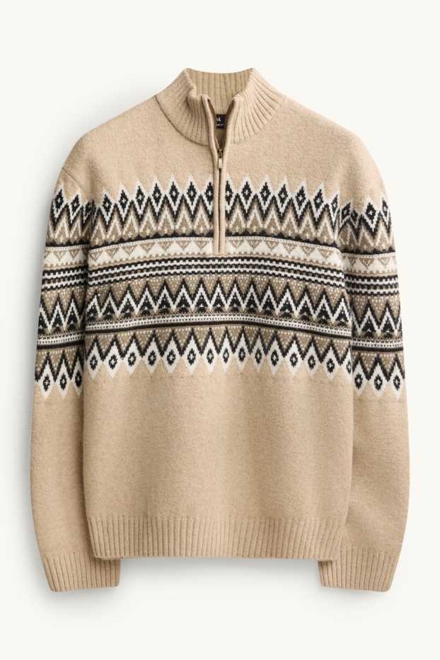Herren - Pullover - gemustert - beige