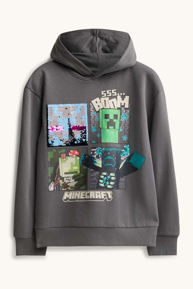 Nen - Minecraft - dessuadora amb caputxa - gris fosc
