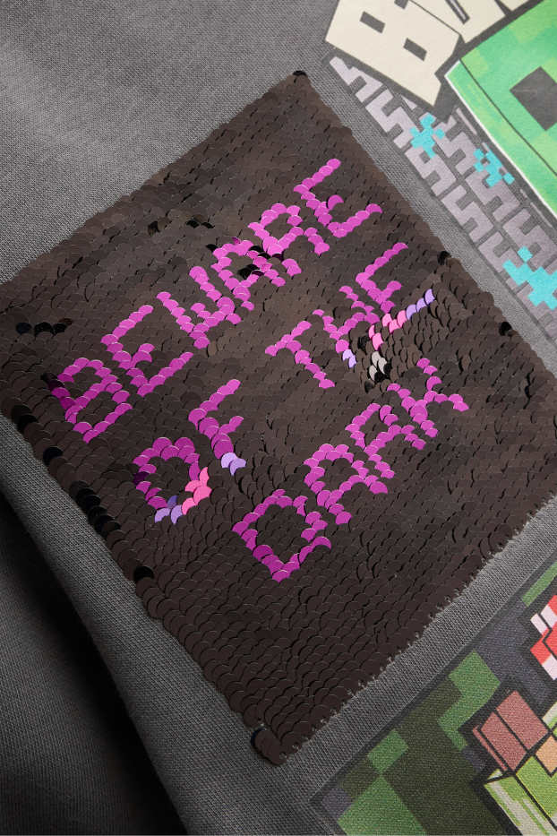 Nen - Minecraft - dessuadora amb caputxa - gris fosc