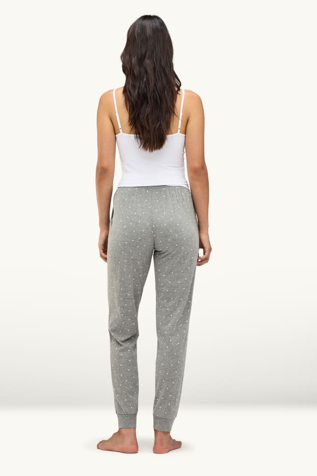 Donna - Pantaloni pigiama - a pois - grigio