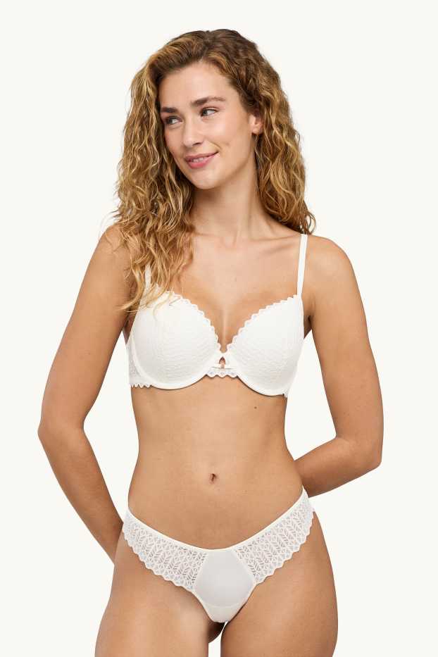 Damen - String - cremeweiß