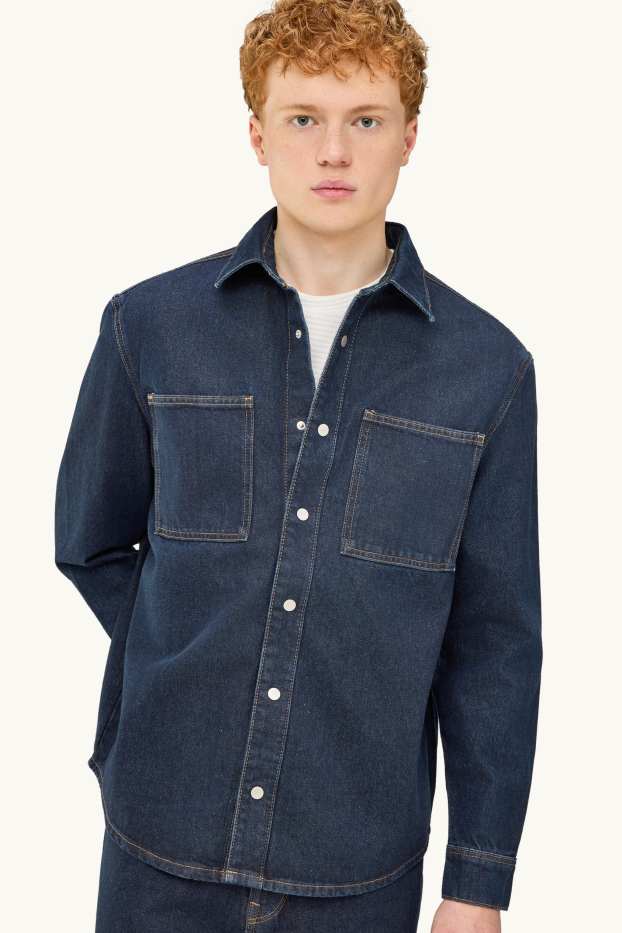 Home - Sobrecamisa texana - relaxed fit - texà blau fosc