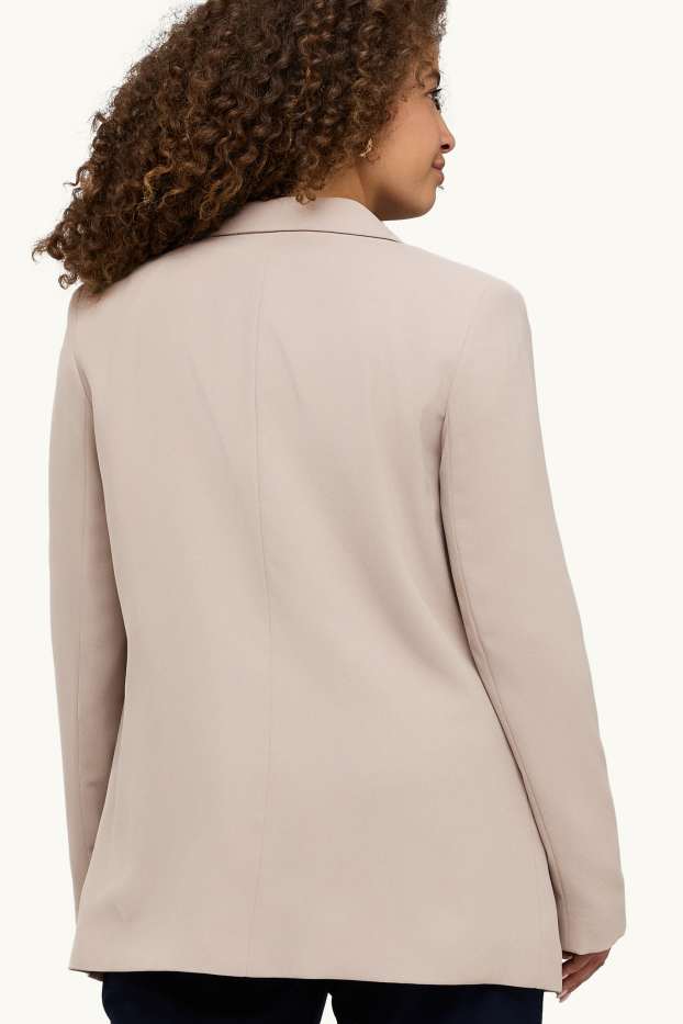Femmes - Blazer long - regular fit - beige clair