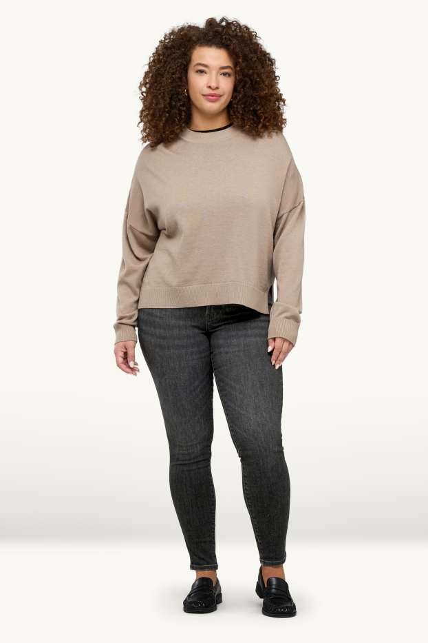 Femei - Skinny jeans - talie medie - jeans modelatori - LYCRA® ADAPTIV Fiber - denim-gri închis