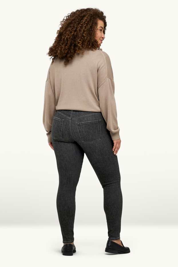 Femei - Skinny jeans - talie medie - jeans modelatori - LYCRA® ADAPTIV Fiber - denim-gri închis