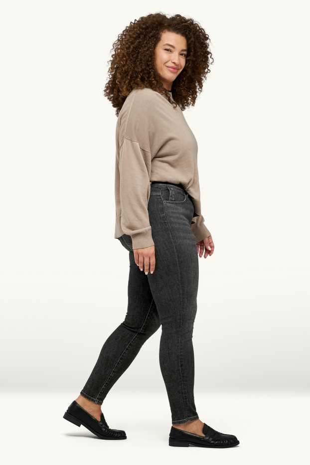 Femei - Skinny jeans - talie medie - jeans modelatori - LYCRA® ADAPTIV Fiber - denim-gri închis