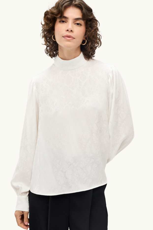 Dames - Blouse - met patroon - wit