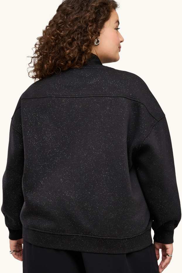 Femmes - Sweat - finition brillante - à pois - noir