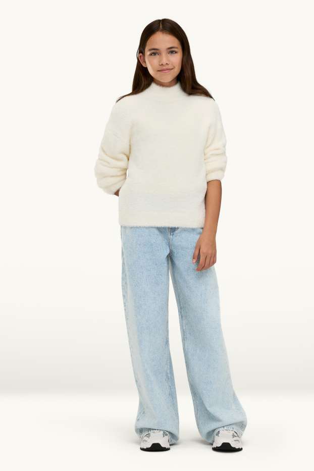 Enfants filles - Wide leg jean - effet brillant - jean bleu clair