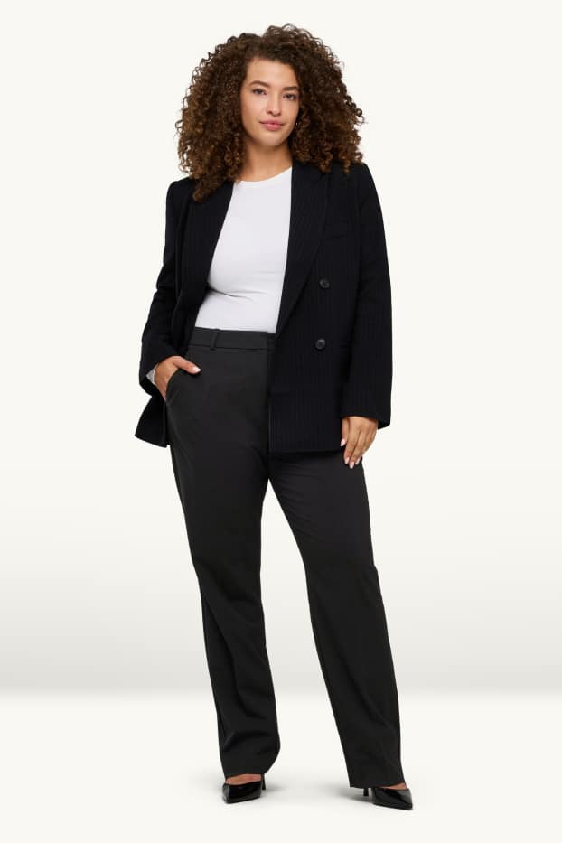 Donna - Pantaloni business - vita media - straight fit - Mix & Match - nero
