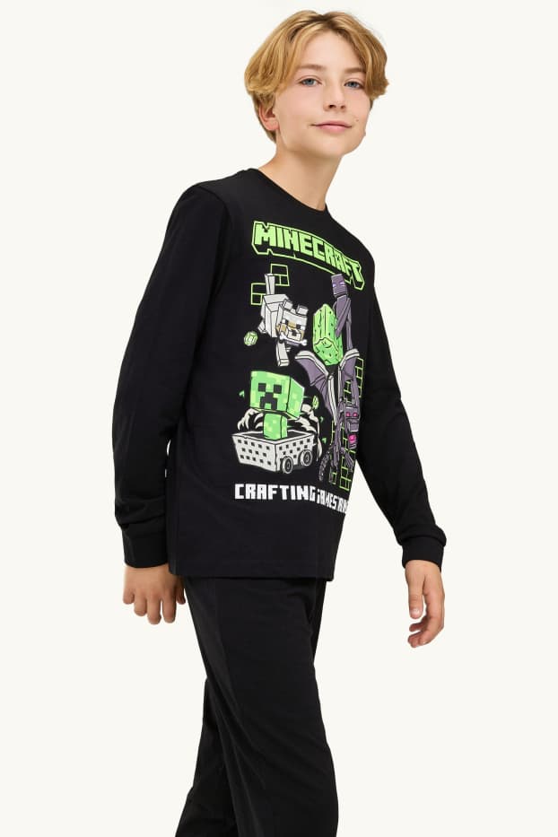 Kinder Buben - Minecraft - Pyjama - 2 teilig - schwarz