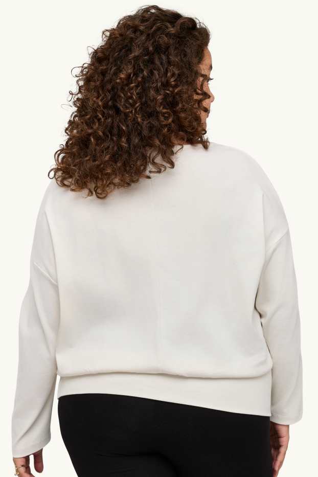 Damen - Langarmshirt - Slim Fit - cremeweiß