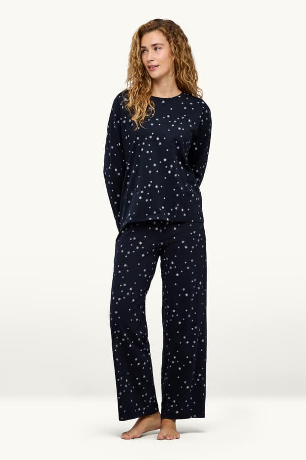 Dona - Pijama - amb motiu - blau fosc