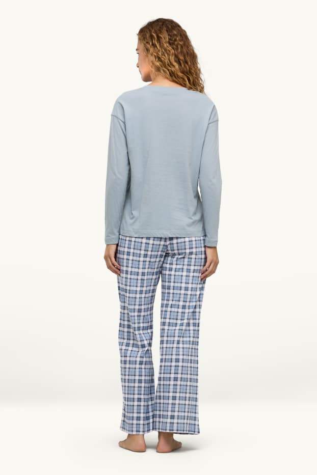 Femmes - Pyjama - bleu / blanc