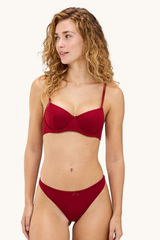 Donna - Perizoma in pointelle - rosso
