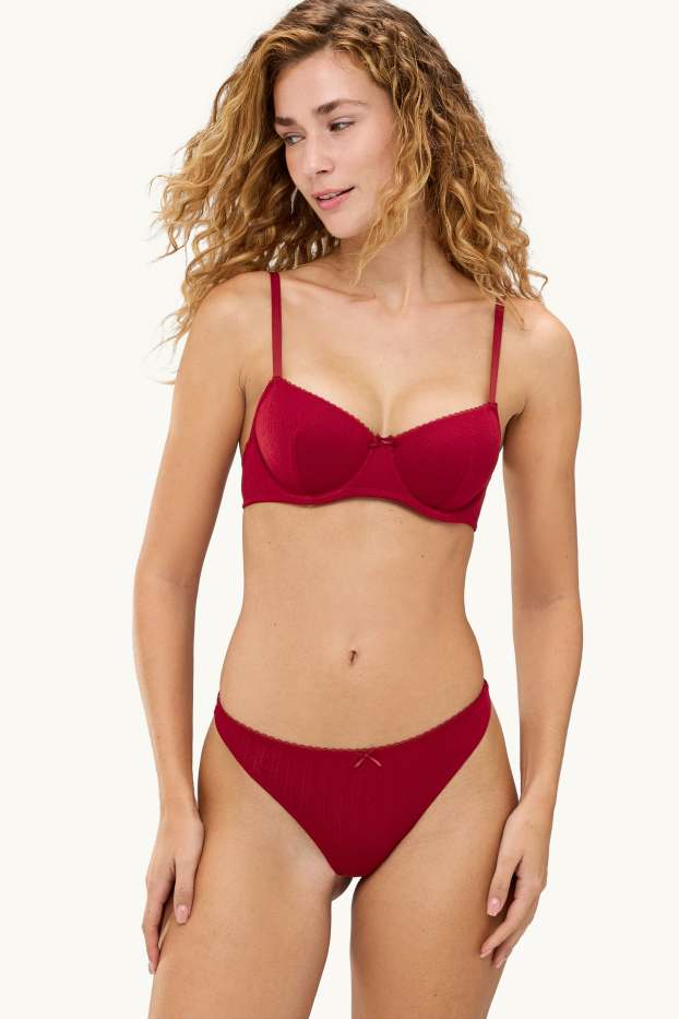 Donna - Perizoma in pointelle - rosso