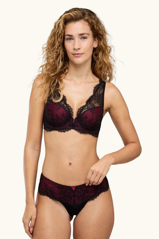 Femmes - Shortys - bordeaux / noir
