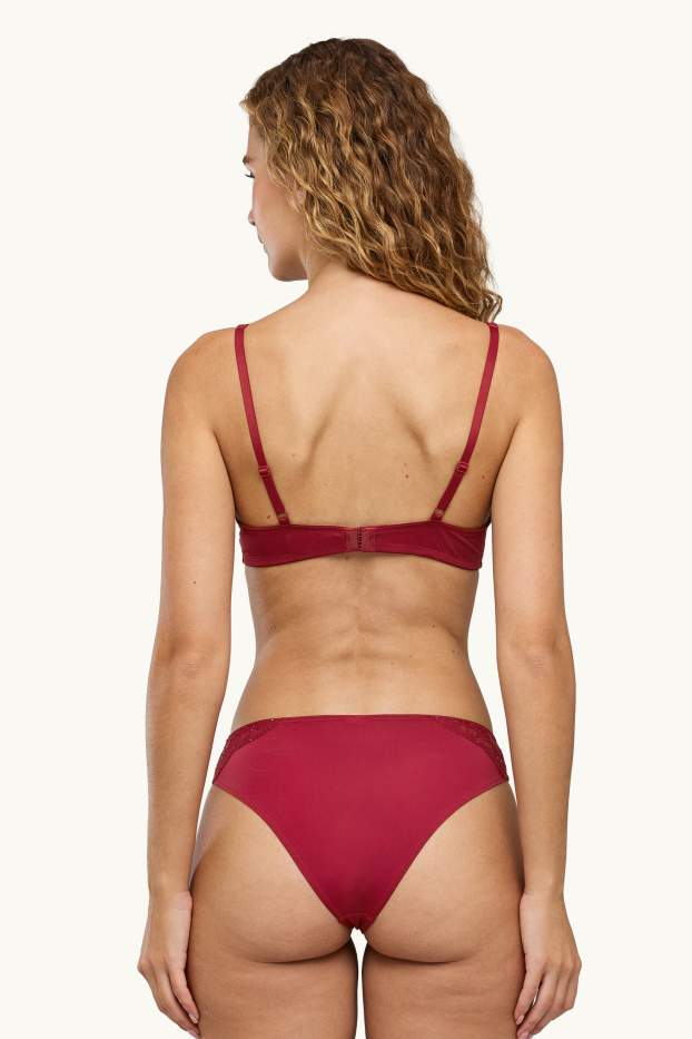 Dames - Slip - glanseffect - donkerrood