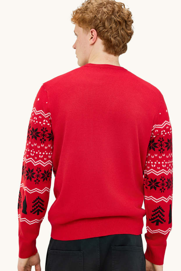 Hommes - Pull de Noël - Coca-Cola - rouge