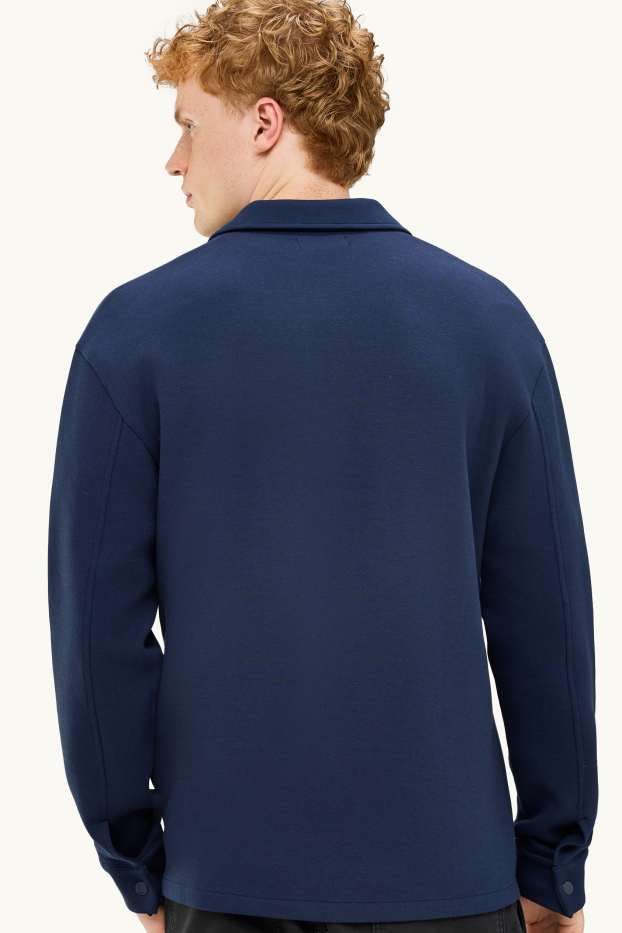 Hommes - Chemise - relaxed fit - col kent - bleu foncé