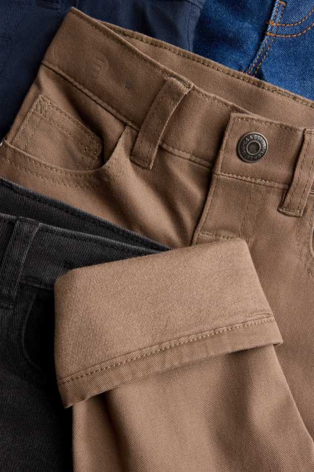 Children Boys - Multipack of 4 - thermal trousers and straight leg jeans - thermal jeans - blue denim
