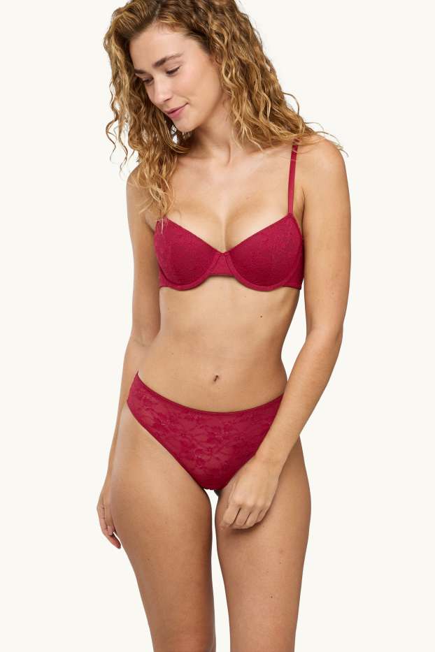 Femmes - Soutien-gorge avec armatures - DEMI - ampliforme - rouge
