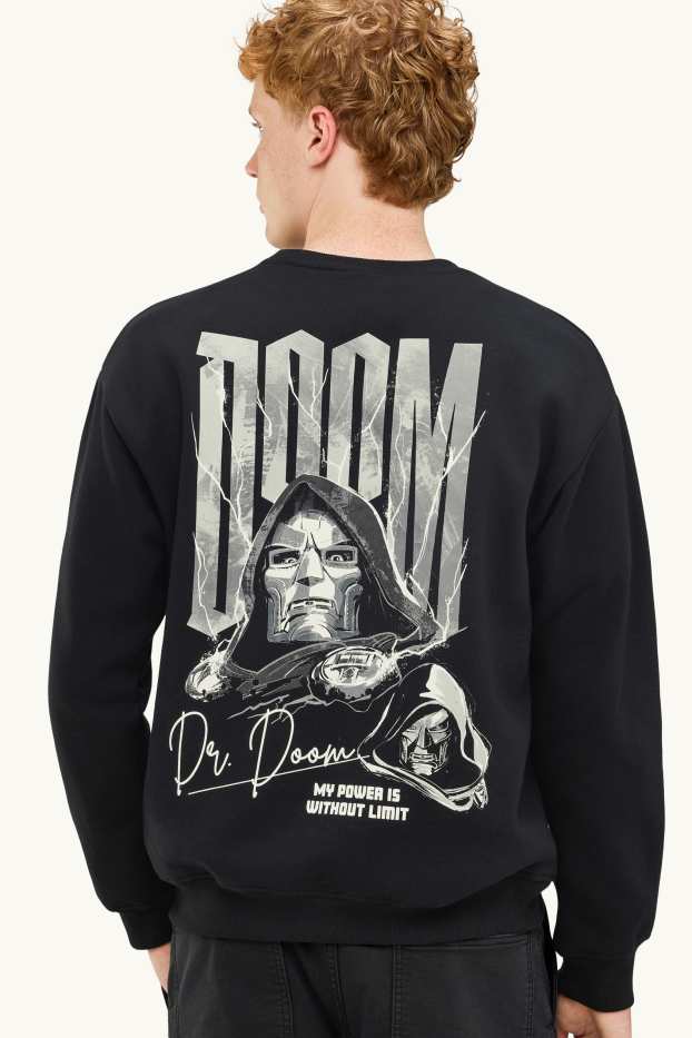 Herren - Oversized-Sweatshirt - Marvel - schwarz