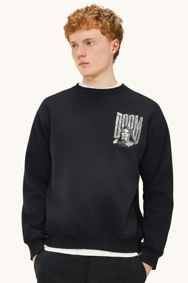 Herren - Oversized-Sweatshirt - Marvel - schwarz