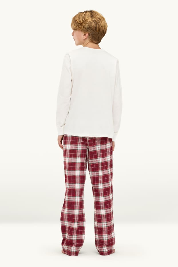 Enfants garçons - Mini Me - pain d'épice - pyjama de Noël enfant - 2 pièces - blanc crème