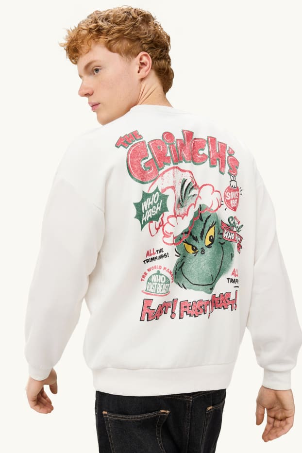 Herren - Weihnachts-Sweatshirt - Der Grinch - weiß