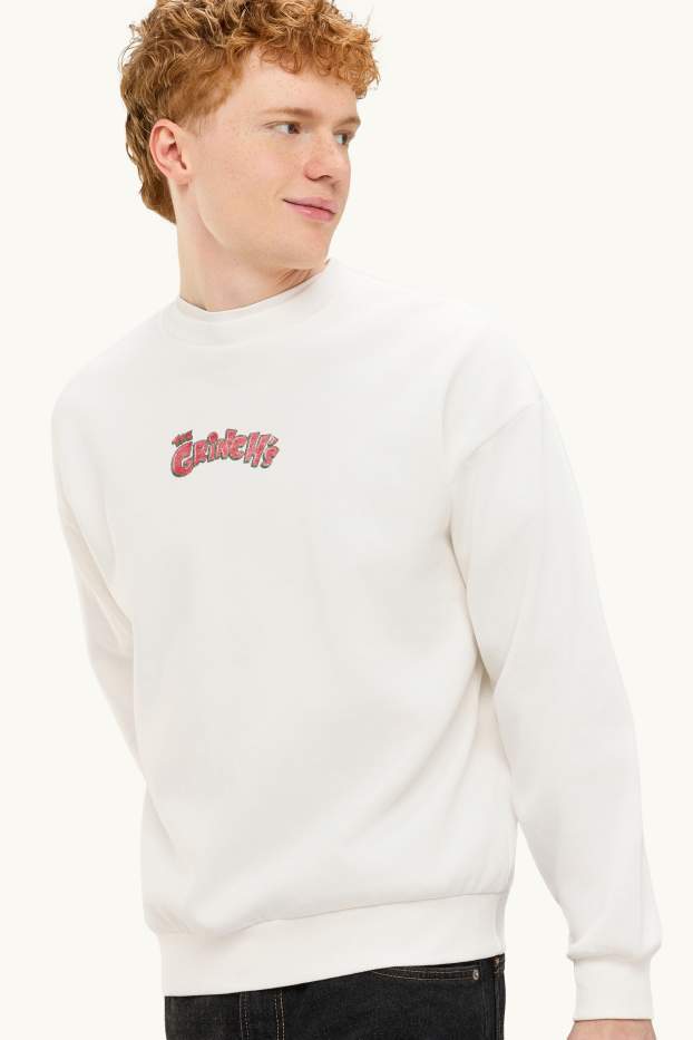 Herren - Weihnachts-Sweatshirt - Der Grinch - weiß