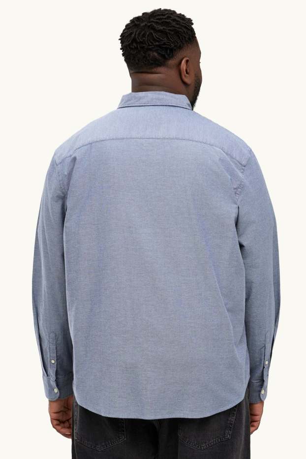 Men - Shirt - regular fit - button-down collar - blue