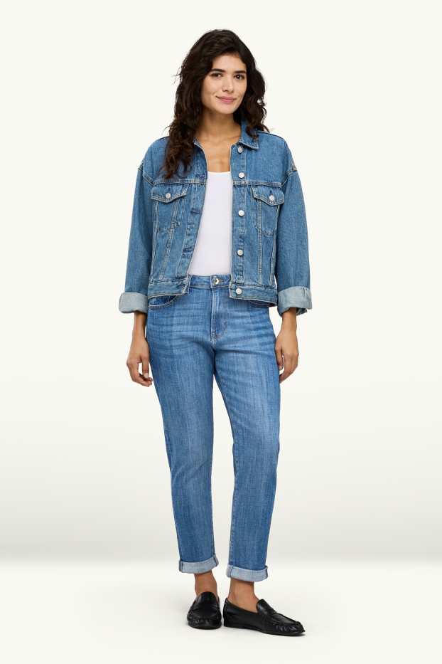 Femmes - Boyfriend jean - mid waist - jean bleu