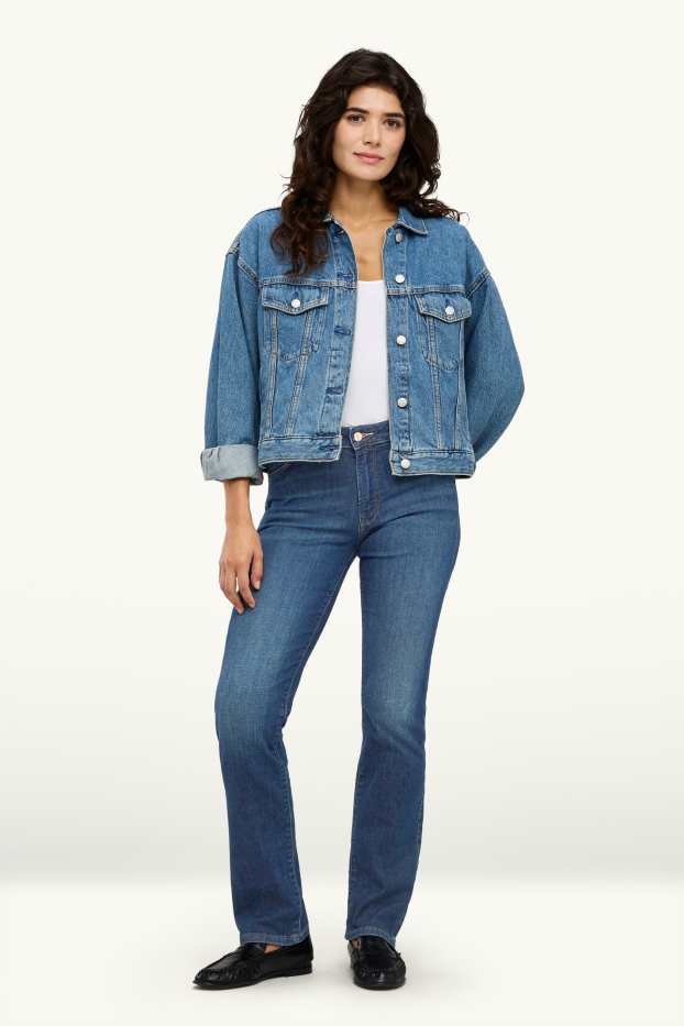 Dames - Straight jeans - mid waist - LYCRA® - jeansblauw