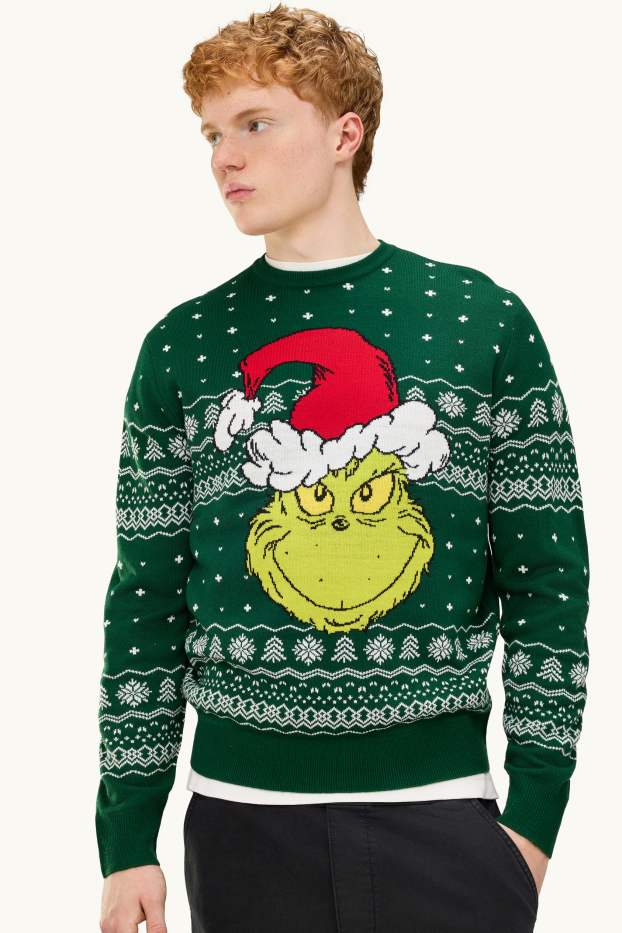 Men - Christmas jumper - The Grinch - dark green