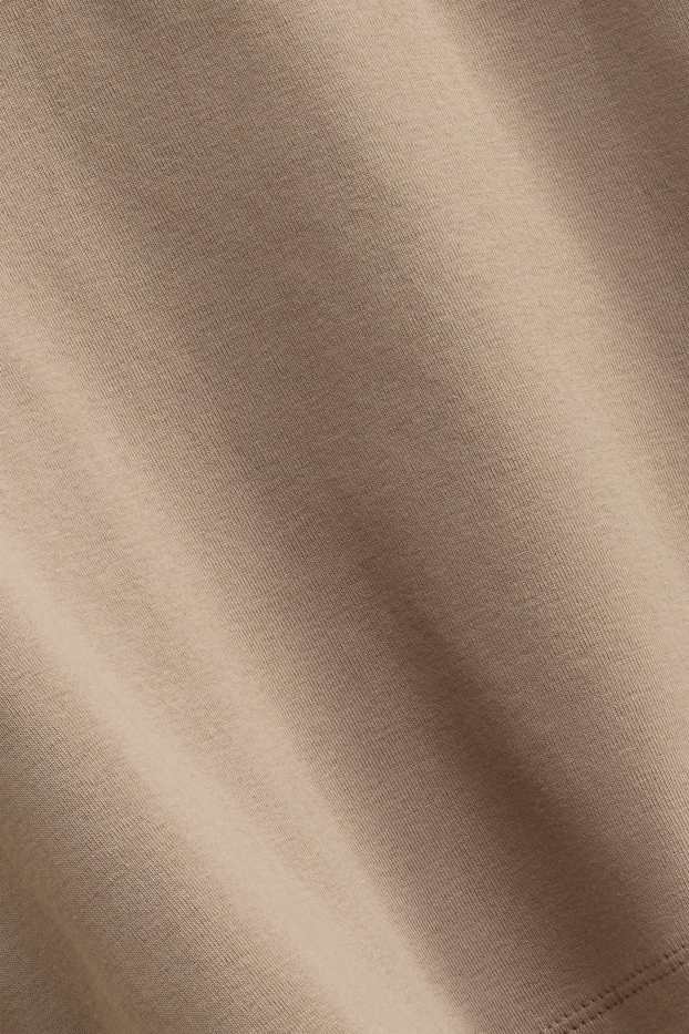 Women - Long sleeve top - slim fit - beige