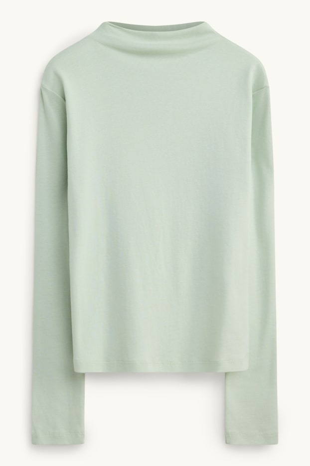 Women - Long sleeve top - slim fit - mint green