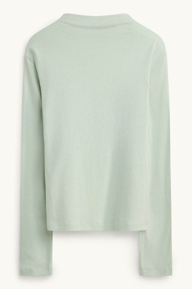 Women - Long sleeve top - slim fit - mint green