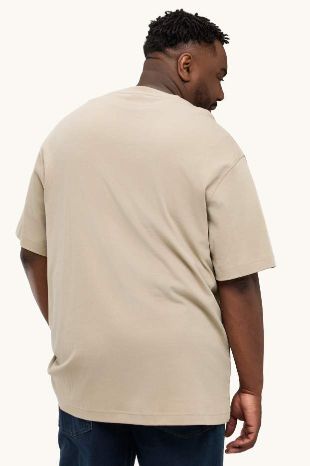Uomo - T-shirt - relaxed fit - beige
