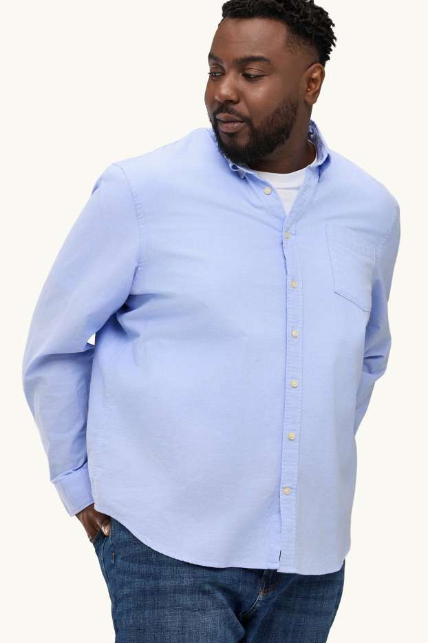 Heren - Overhemd - regular fit - button down - lichtblauw