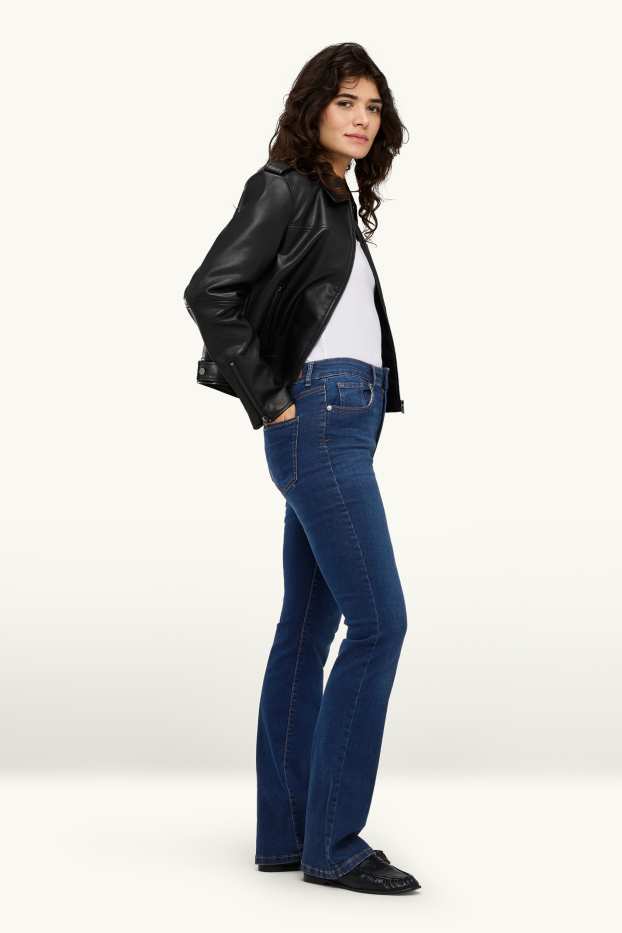 Donna - Bootcut jeans - vita alta - jeans blu scuro