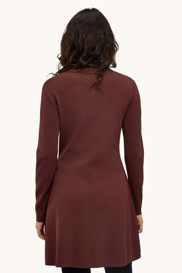 Dona - Vestit ajustat - mescla de viscosa - marró vermellós