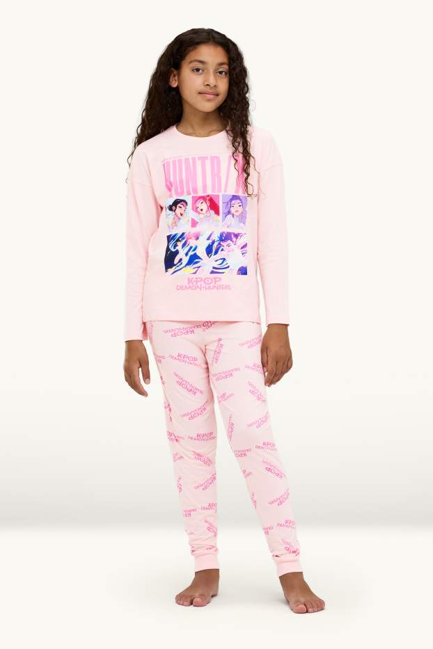 Children Girls - KPop Demon Hunters - pyjamas - 2 piece - light rose