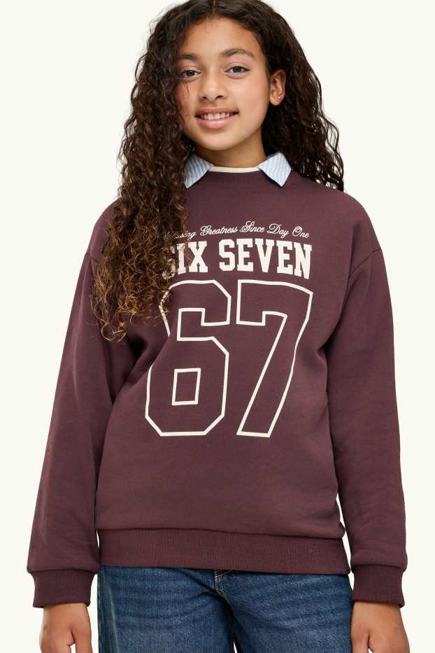 Dzieci dziewczynki - Bluza - bordowy