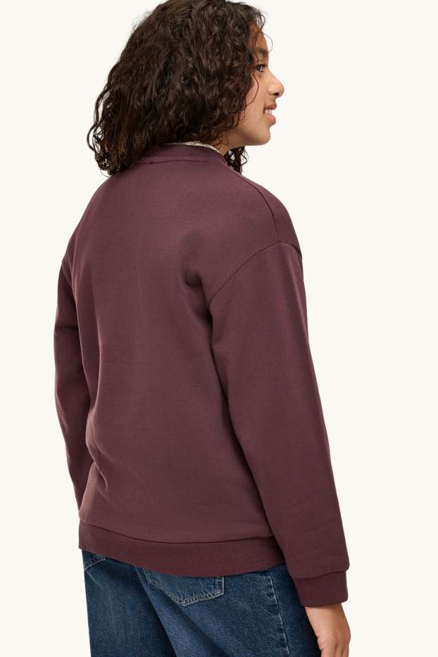 Dzieci dziewczynki - Bluza - bordowy