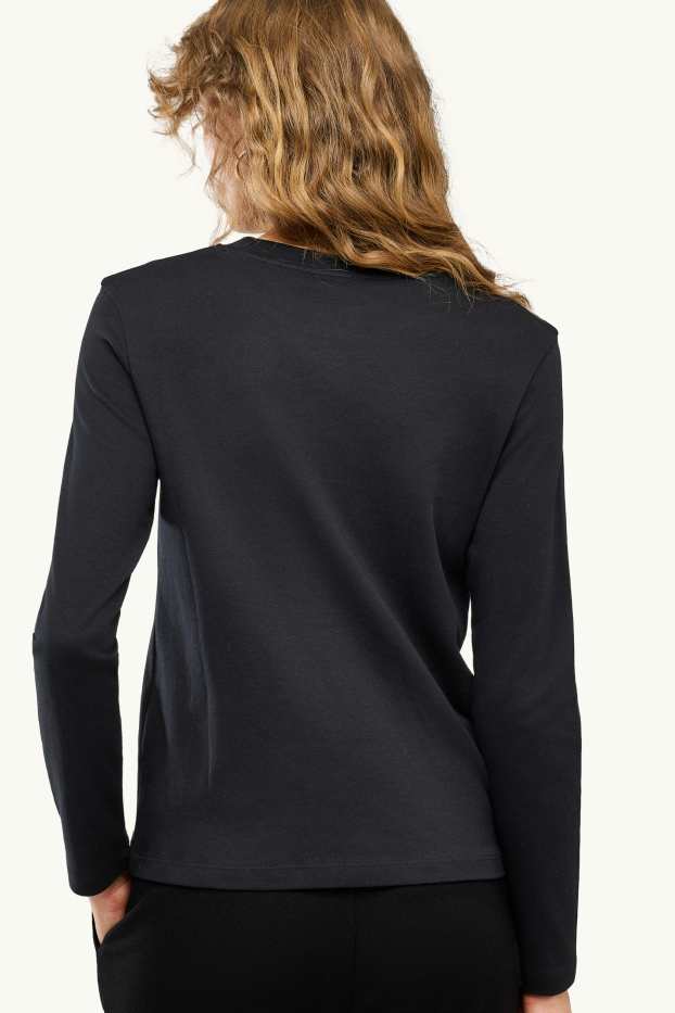 Femmes - Haut à manches longues - regular fit - noir