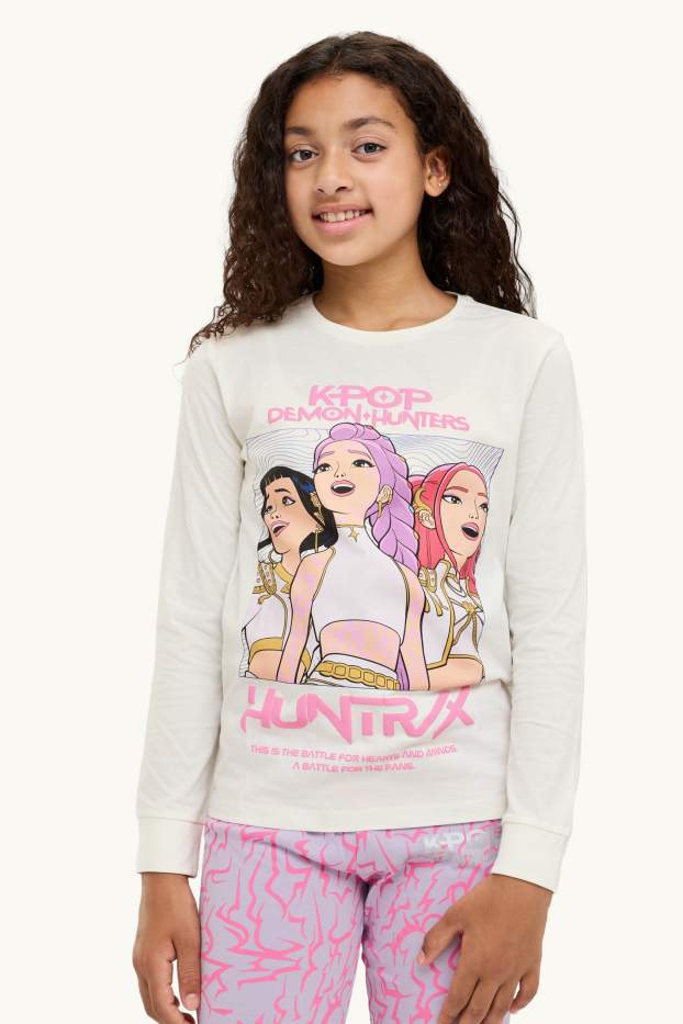 Children Girls - KPop Demon Hunters - pyjamas - 2 piece - white / pink