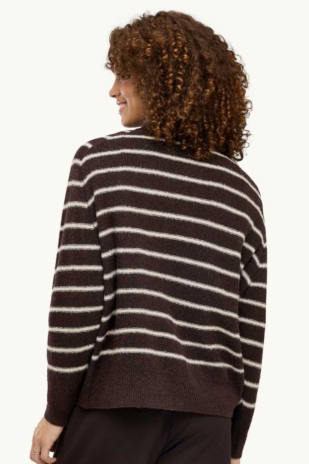 Femmes - Pull - à rayures - marron / blanc crème